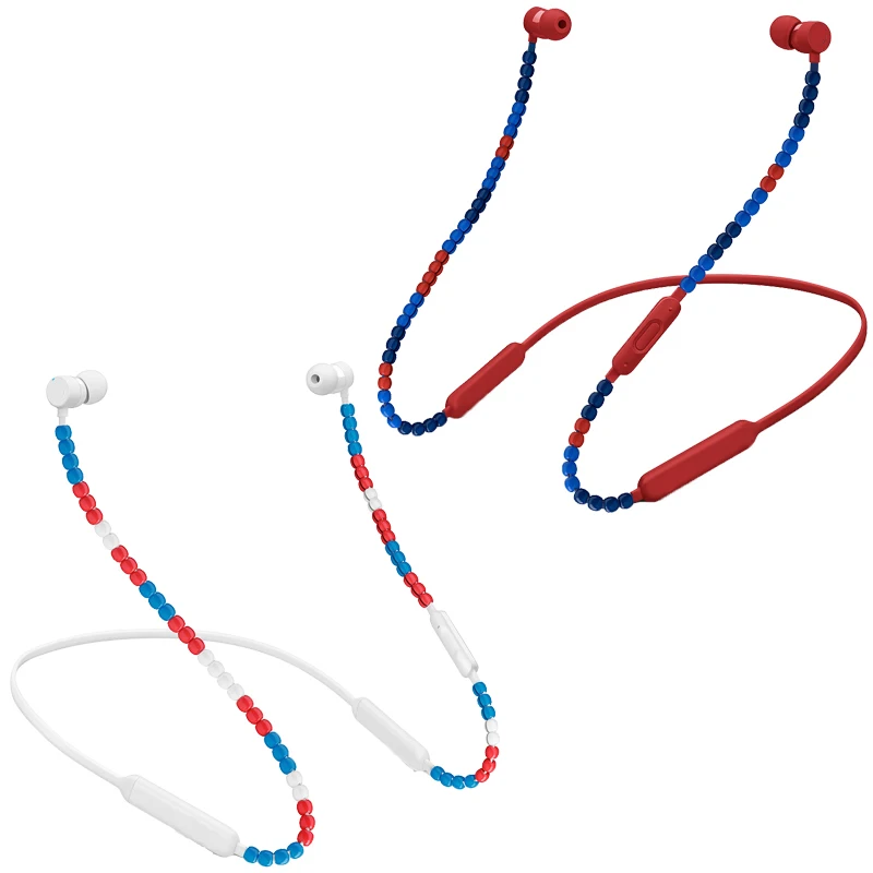

OKCSC for Beats X Bluetooth Earphone 76pcs Beads Fashion DIY Earphone Accessories