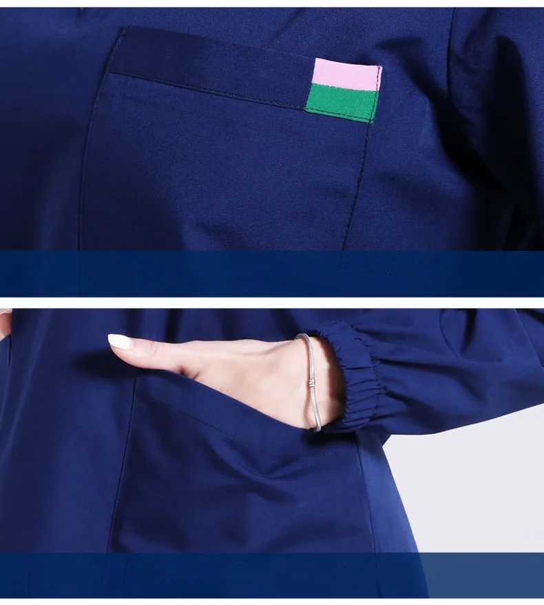 Медицинская форма наборы скрабов медицинская форма больница доктор рабочая одежда с длинным рукавом V шеи скрабы для женщин мужчин халаты туники
