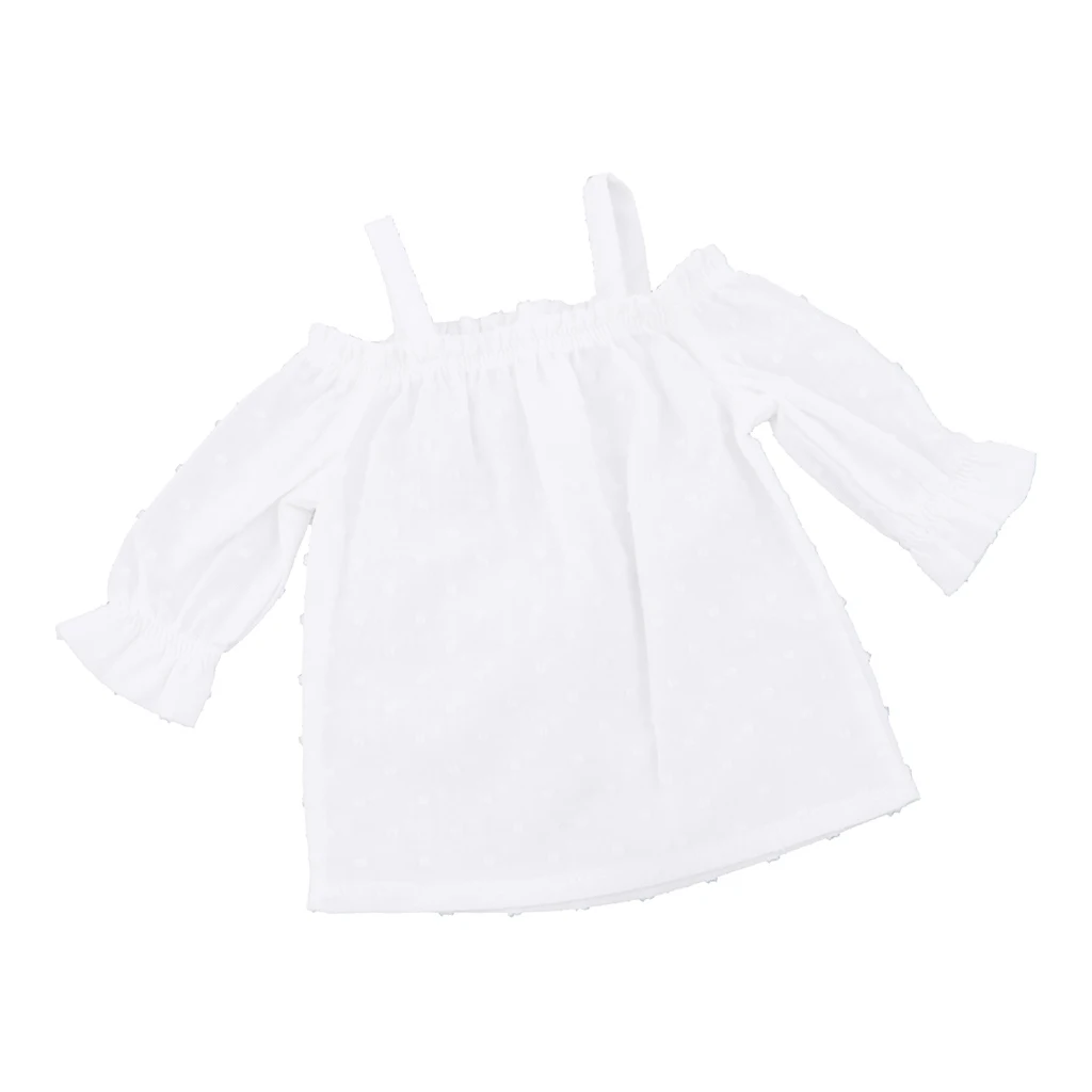 1/3 BJD Smart Doll Clothes Shoulder Tops for Dollfie DOD SD DD Bare Shoulder Top Shorts Casual Outfit White 