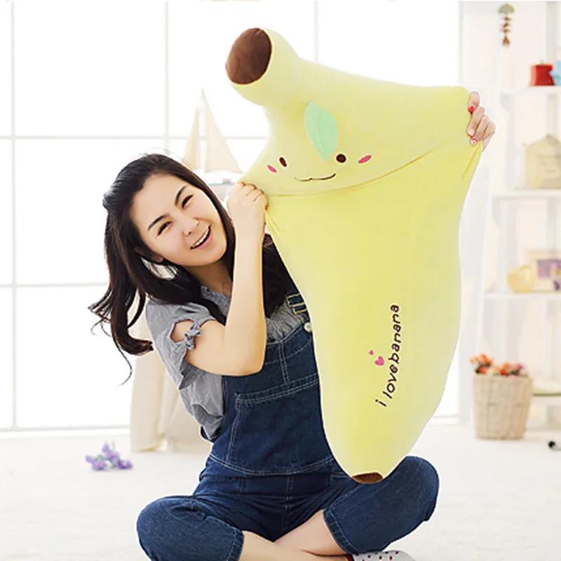 

1pc Soft Kawaii Plush Pillow Stuffed Banana Toy Sleeping Pillow Can Be used as boyfriend For Girls