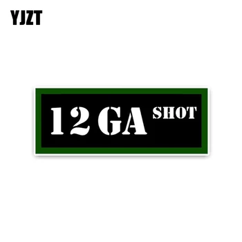 

YJZT 12.5CM*4.6CM High-quality Motorcycle Car-styling 12 GA SHOT Ammo Car Sticker Decal PVC 5-0003