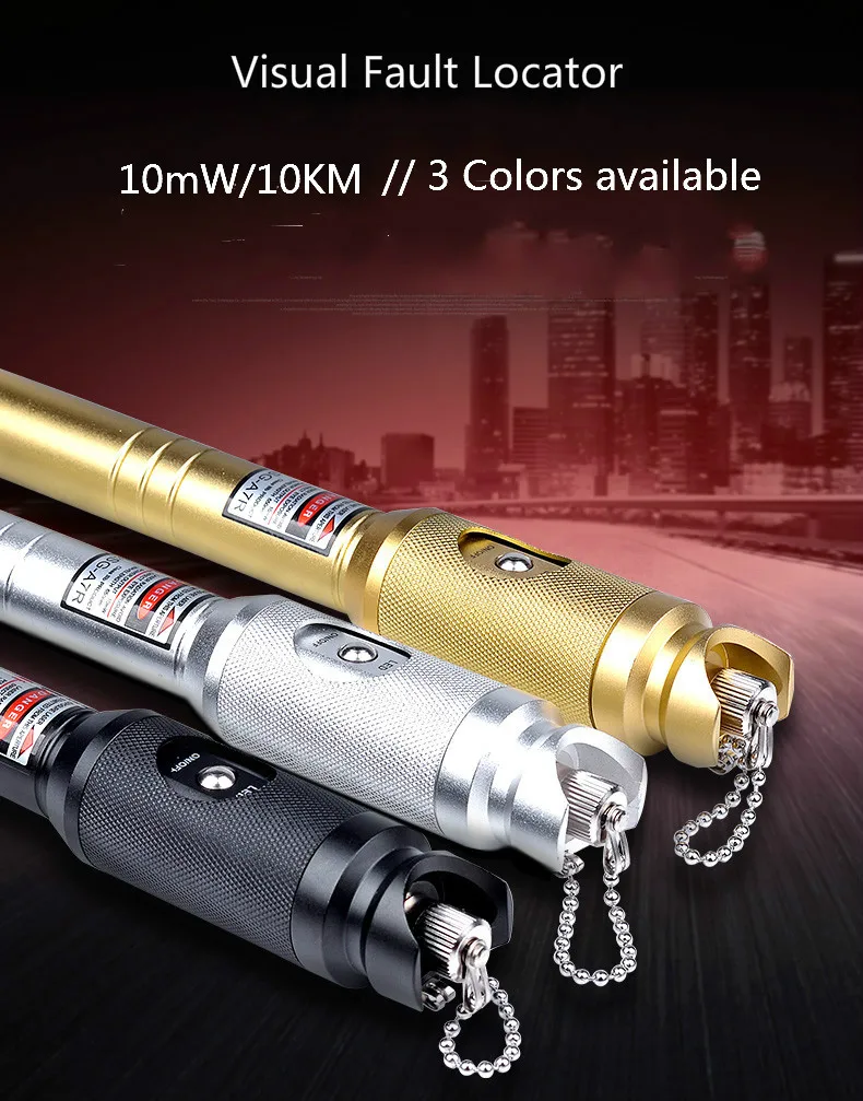 

10MW Visual Fault Locator 10mw VFL Optical Fiber Cable Tester Laser 650nm+/-10nm 10KM FTTH Tool Optic Laser Pen