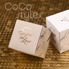 Cocostyles без рисунка, модная квадратная мини коробка с блестящими Золотая фольга печать для star для конфет на свадьбу в подарочной коробке