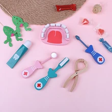 6 шт./компл. Обучающие Косплей доктор инструменты для игры паста ролевые игры для детей ролевые игры Деревянные Зубные щетки доктор игрушка "Медсестра" набор