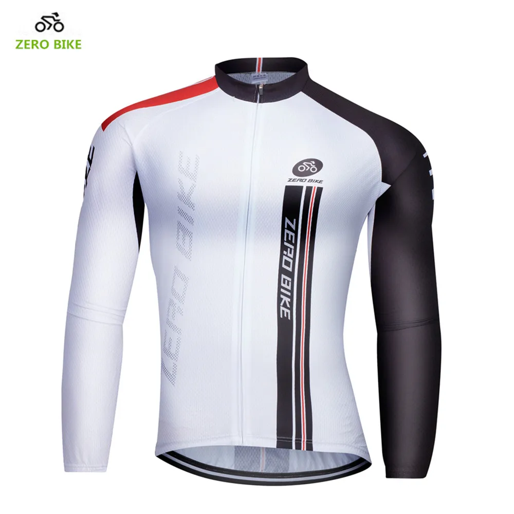 ZERO BIKE 2017New Men's Spring & Autumn White Cycling Jersey High