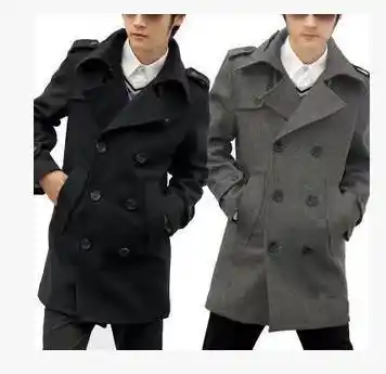 grey mens peacoat