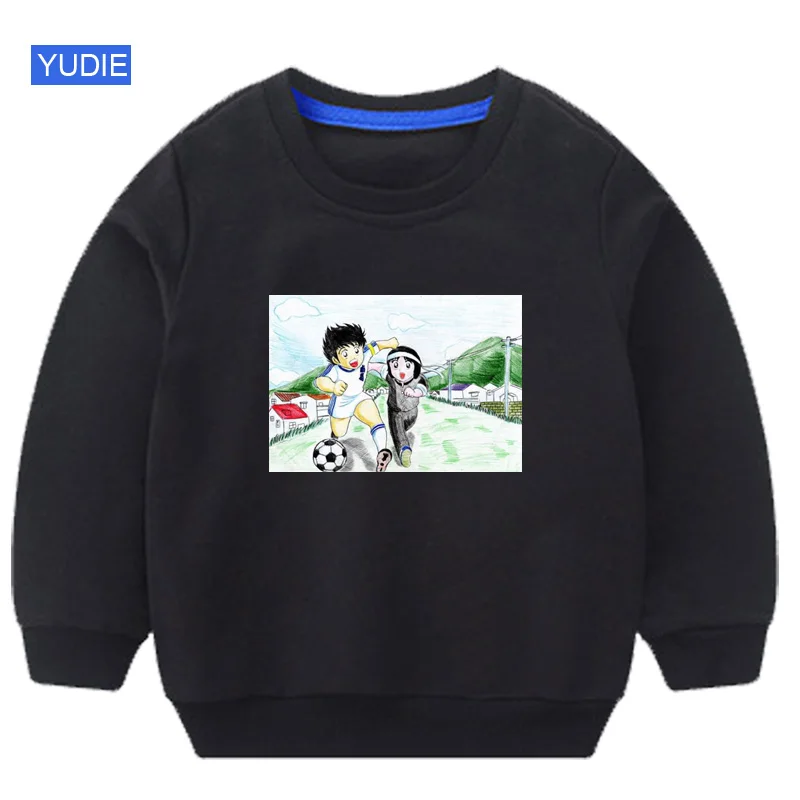 

Anime Captain Tsubasa Cartoon long-sleeved Sweatshirt Children Leisure Tracksuit Outerwear Sweatshirt Boy Football motion 3T-8T