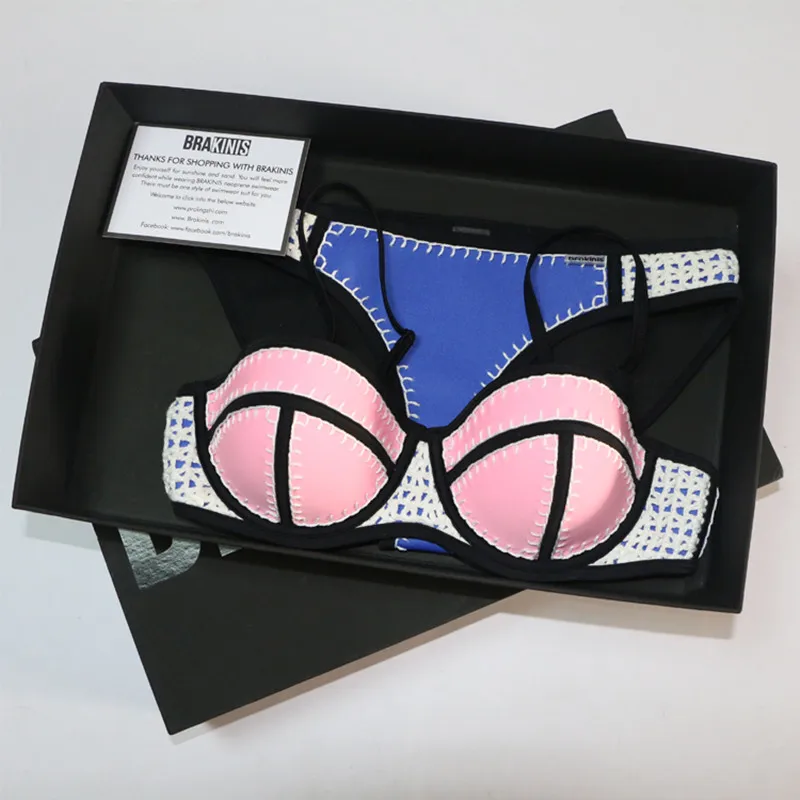 

BIYISI 2016 Women's Crochet Floral Push Up Bikini Set Swimsuit Swimwear Bikinis Free Shipping new 33