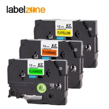 Смешанные флуоресцентные 12 мм TZE-C31 совместимый с Brother p-touch принтер этикеток TZE-B31 TZE-D31 Пленка для ламинирования с красящей лентой