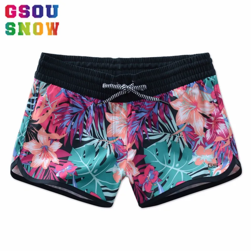 GSOU SNOW Beach Board Shorts Women Surf Swimwear Bikini Female Colorful
