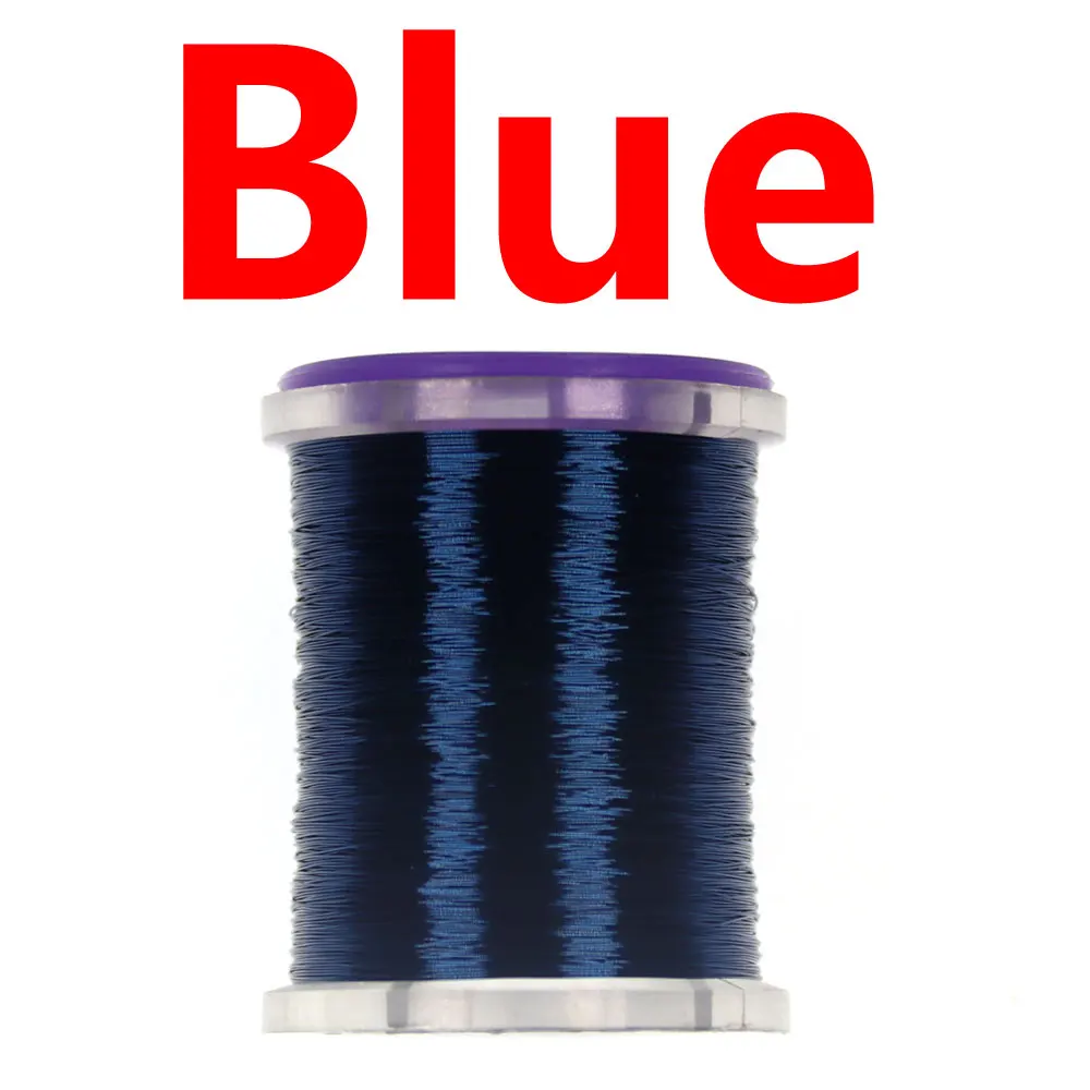 Wifreo 0,1 мм, супер тонкая оплетка, завязывание мушек, медный провод, круглая металлическая нить для ларва, Нимфа, Мидж, стример, завязывание мух - Цвет: 1 Spool Blue