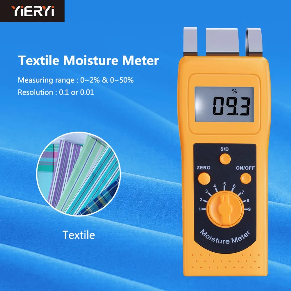 

100% New Brand Instrument DM200T High Performance Portable Digital Textile Moisture Meter Humidity Measuring LCD Display