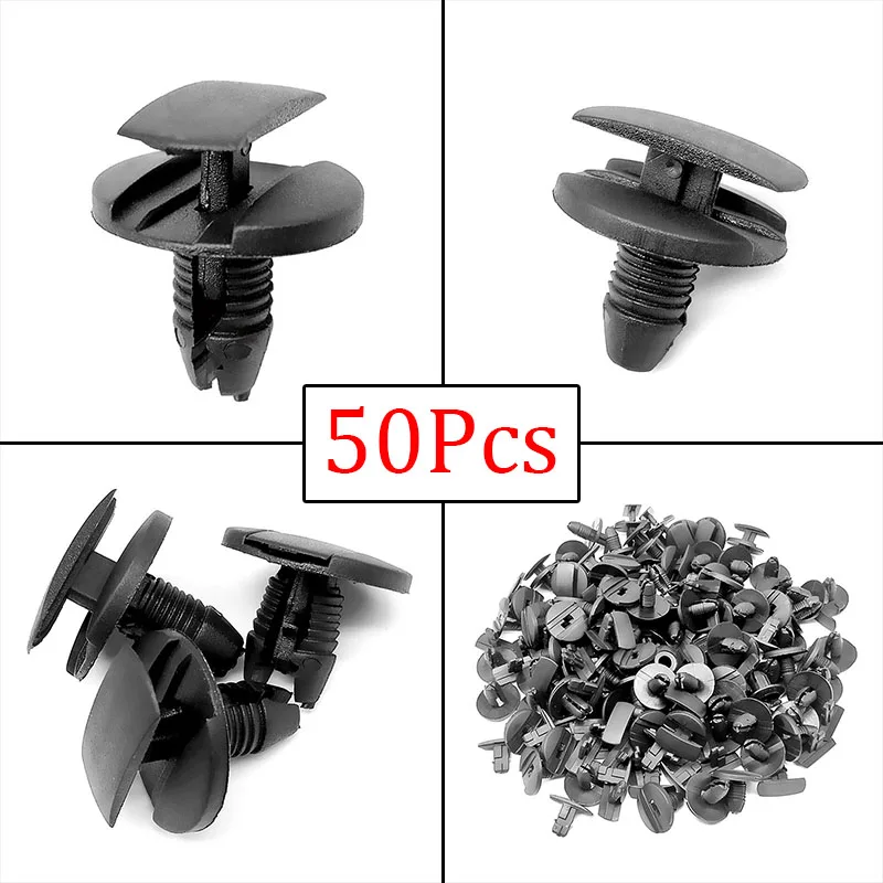 

50PCS for Peugeot Citroen Black Interior Clip Auto Fastener Car Push Type Rivet Retainer Bumper Fender Fixed Clamp Free Shipping