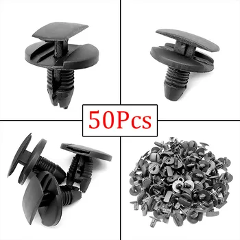 

50PCS for Peugeot Citroen Black Interior Clip Auto Fastener Car Push Type Rivet Retainer Bumper Fender Fixed Clamp Free Shipping