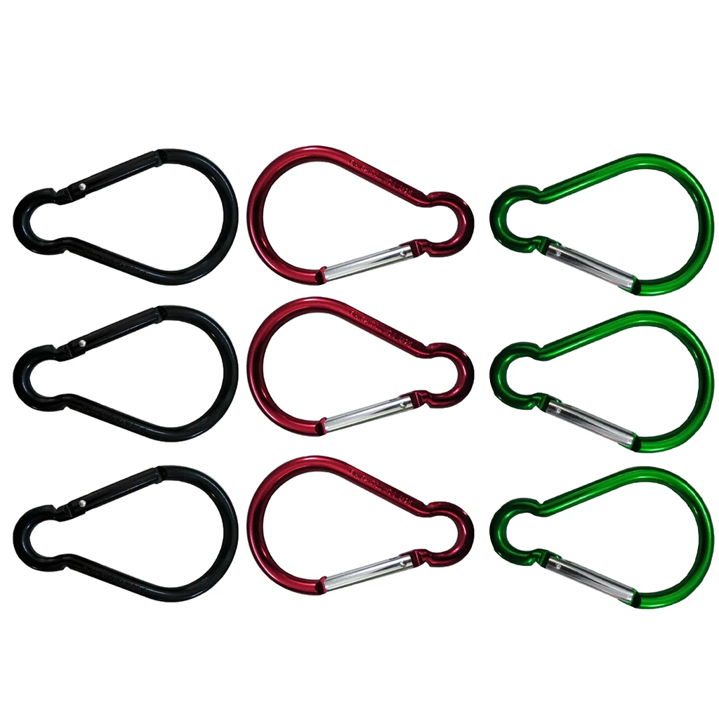 Perfeclan 9x Aluminum Keychain Clip Spring Snap Hook Dog Leash Strap Buckle Outdoors Outdoor Tools Aluminum Keychain Carabiner