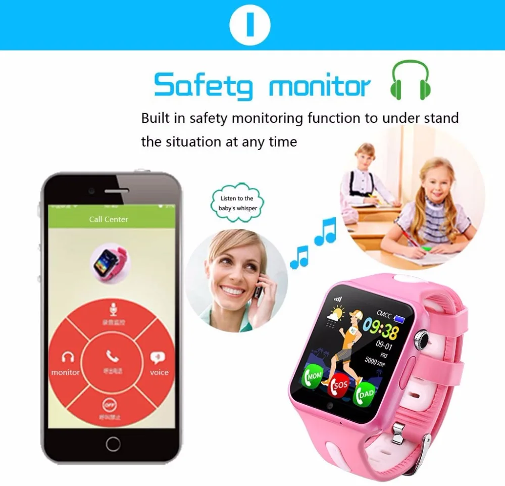  Kids Smart Watch GPS Children LBS Location Sport Child Smartwatch Waterproof Support SIM Card Camer - 32889341101