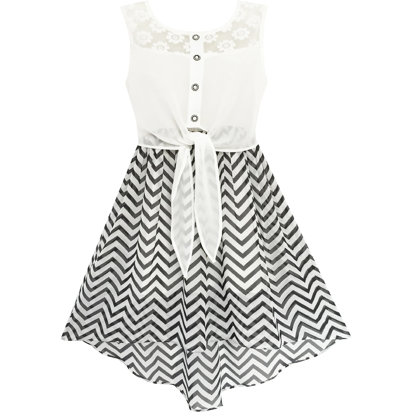 Sunny Fashion платья для девочек новогодние костюмы Кружево в Шифон В полоску Черный