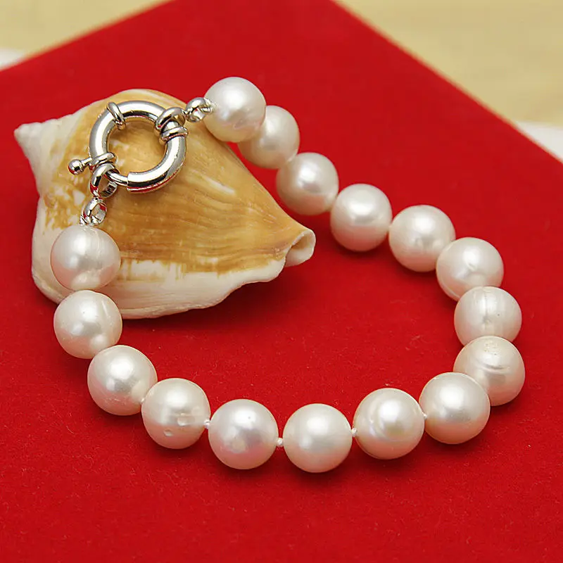 

FREE shipping>s627 New gift 11-12mm white multicolor pink freshwater akoya pearl bracelet 7.5