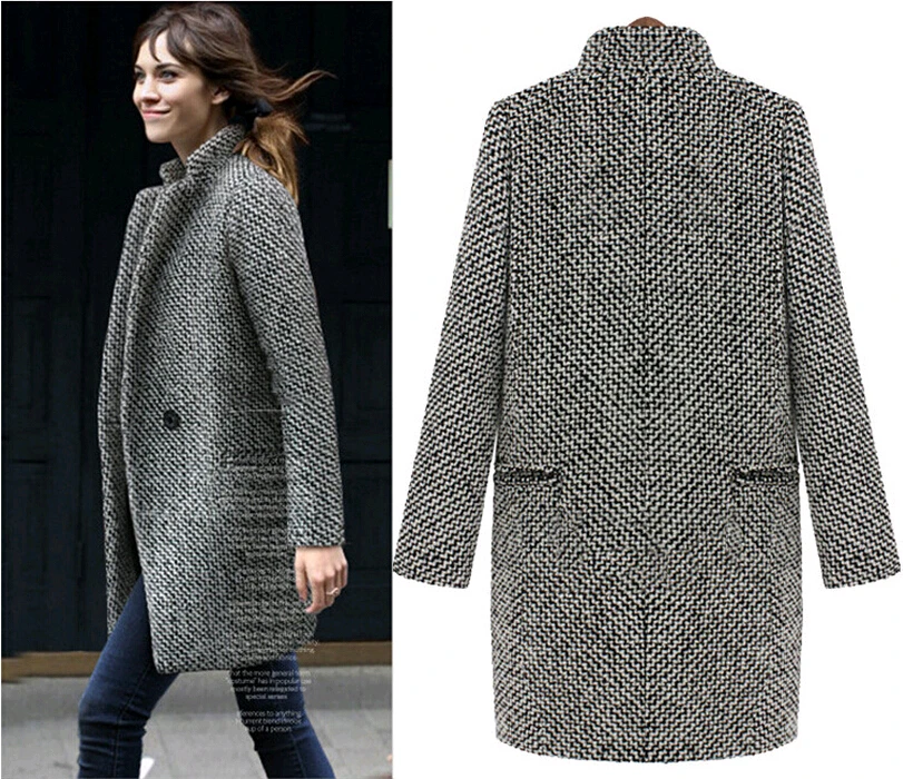 

My New In Blends Womens Coat Spring Autumn Jackets and Coats Single Button Elegant Warm Overcoat Long