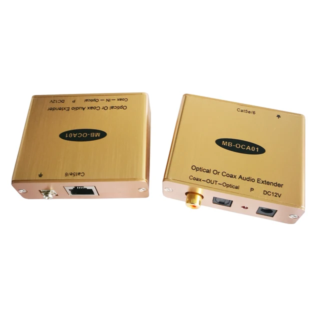Digital Optical Toslink S/PDIF Coax Fiber Optic Audio Extender over Cat5e/6 Up TO 500ft
