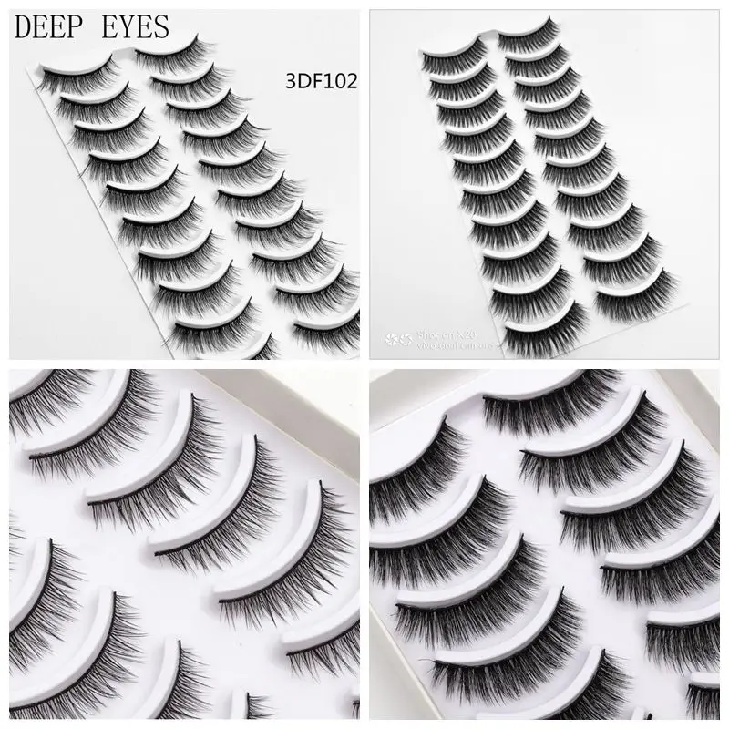 

10 pairs 100% Echt Nerz Wimpern 3D Natьrliche Falsche Wimpern 3d Nerz Wimpern Weichen Wimpern Verlдngerung Make-Up-Kit cilios