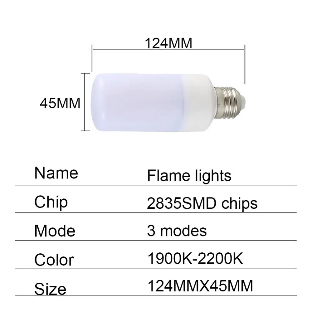 E27 светодиодный пламенная лампа 85-265 V динамический эффект пламени светодиодный светильник SMD 2835 Творческий Винтаж пламени ампулы светодиодный E27 диод Светодиодная лампа-кукуруза 5 шт - Испускаемый цвет: Small