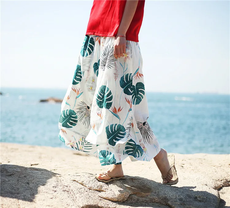 Женские широкие брюки с принтом свободные брюки с эластичной резинкой на талии с принтом широкие брюки женские Ретро Винтажные брюки с милым рисунком летние