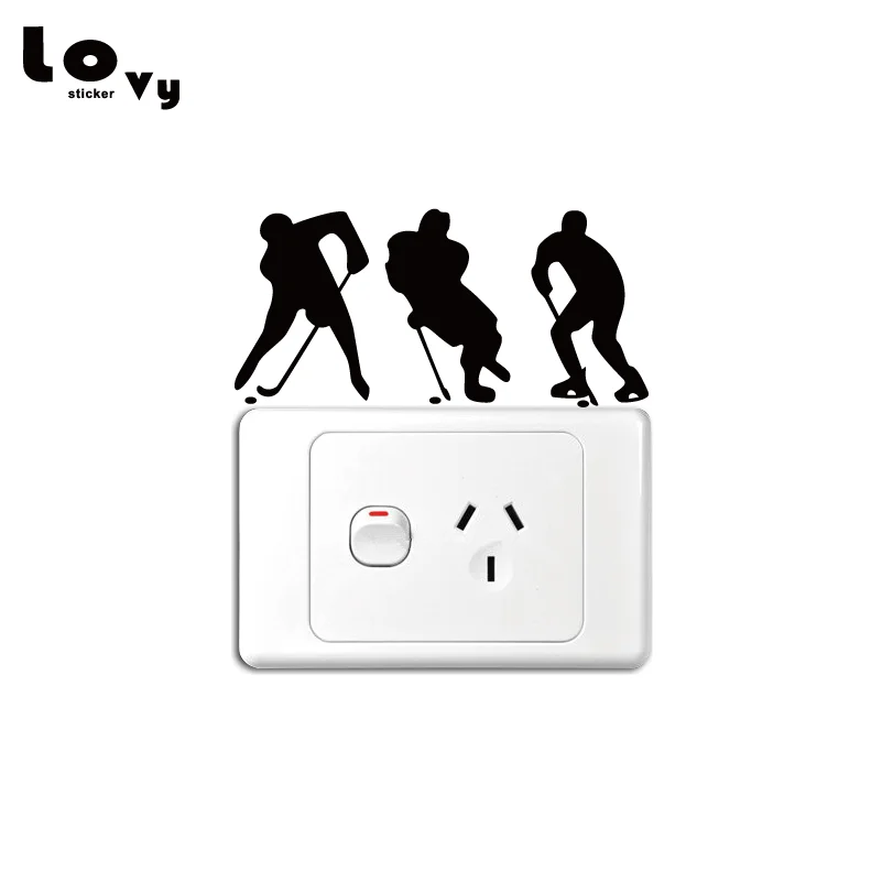 

Hockey Players Switch Sticker Creative Cartoon Player Silhouette Vinyl Wall Sticker Home Decor SW0088