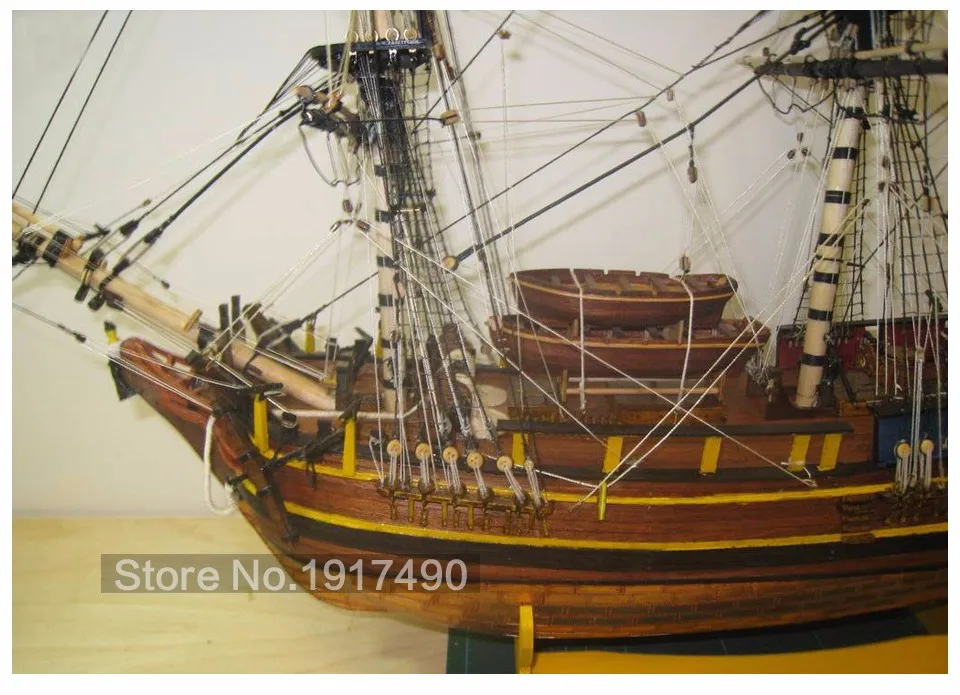 Деревянный корабль комплекты моделей Diy развивающая Игрушечная модель лодки деревянная 3d лазерная резка Масштаб Модель 1/64 Bounty- номер(Bethia