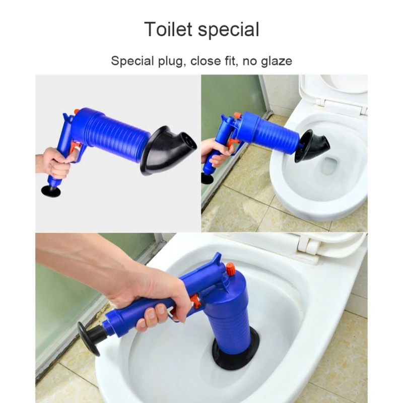 

Manual Air Power Toilet Plunger High Pressure Powerful Pump Cleaner Bath Sink Drain Blaster Kitchen Clogged Pipe Dredge Tool Kit