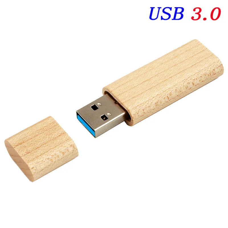 JASTER USB 3,0 Логотип Деревянный бамбуковый USB флеш-накопитель ручка драйвер деревянная Флешка 4 ГБ 16 ГБ 32 ГБ 64 ГБ креативный персональный логотип высокая скорость - Цвет: Maple wood