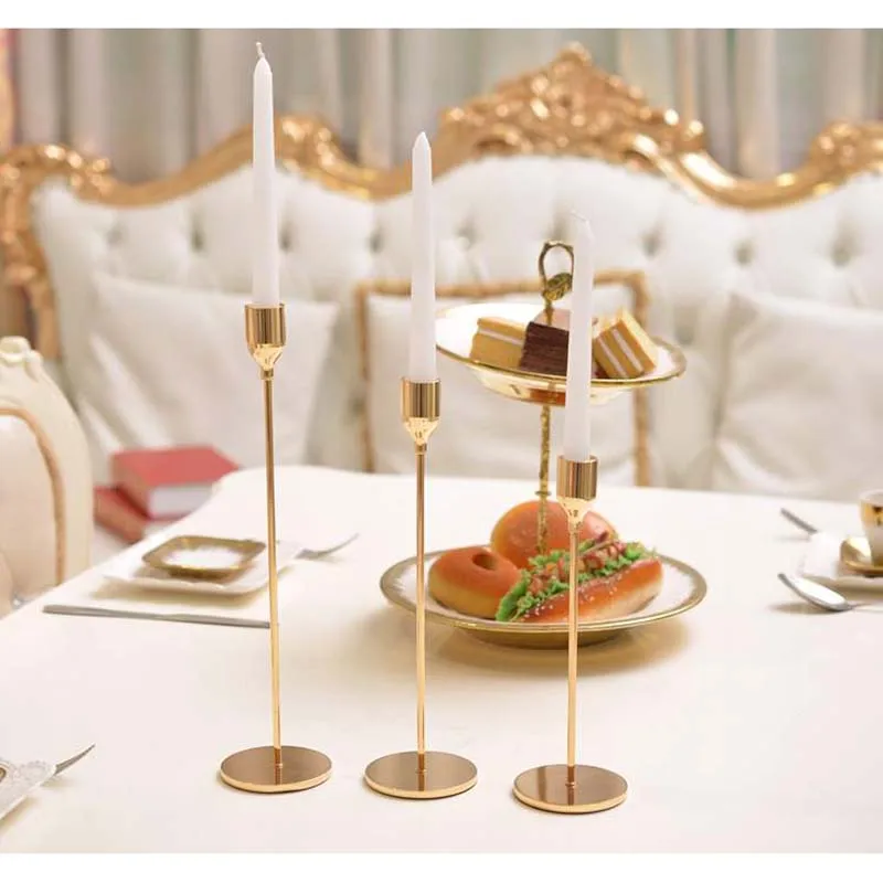 Китайский стиль металлические подсвечники простые золотые свадебные украшения бар вечерние Декор для гостиной домашний декоративный подсвечник