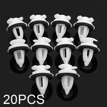 

White 20Pcs Car Panel Plastic With Washers 7.5-8mm Interior Accessories