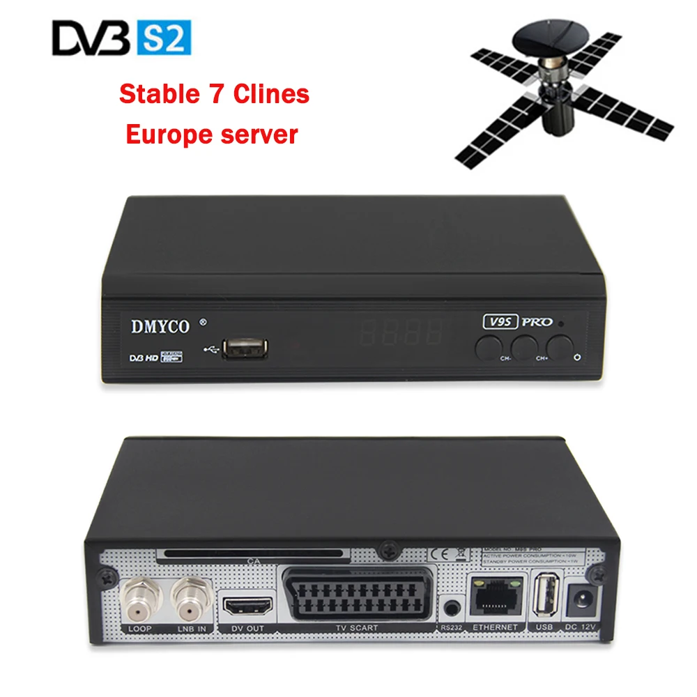 

Satellite TV Receiver V9S PRO DVB-S2 Full HD 1080P MPEG-5 v9s+ Decoder 1 year free Europe clines Spain Italy Germany Channels