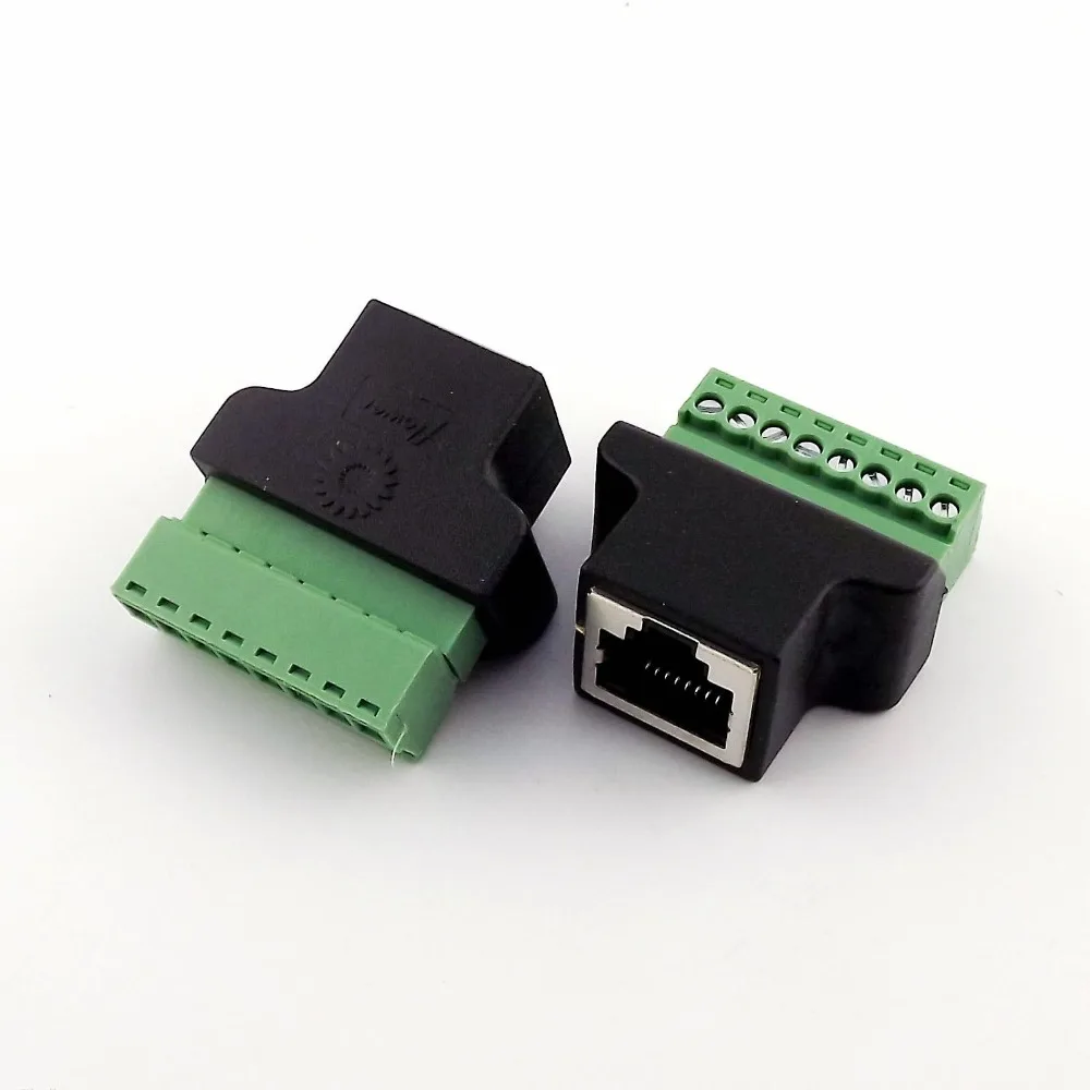 5x Ethernet RJ45 8P8C кошка со штекера на гнездо AV видео Винтовые клеммы 8 Pin ADSL разъем адаптера