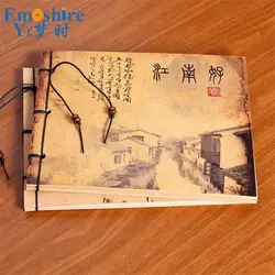 Китайский стихотворение Yijiangnan оптовая кисточкой Китай Кулон Chic тетрадь провода Винтаж блокнот дневники книга альбом для рисования N340