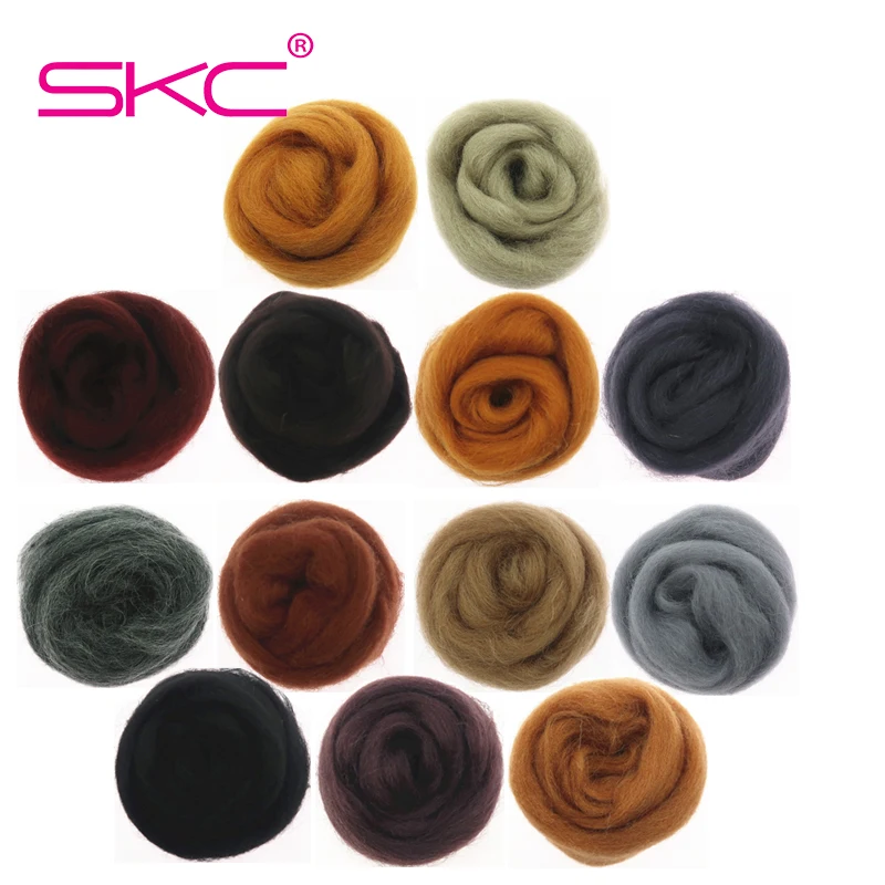

10g/50g/100g/ Basic Color Series Wool Fibre Flower Animal Wool Felting Handmade Spinning DIY Craft Materials Tool Felt Christmas