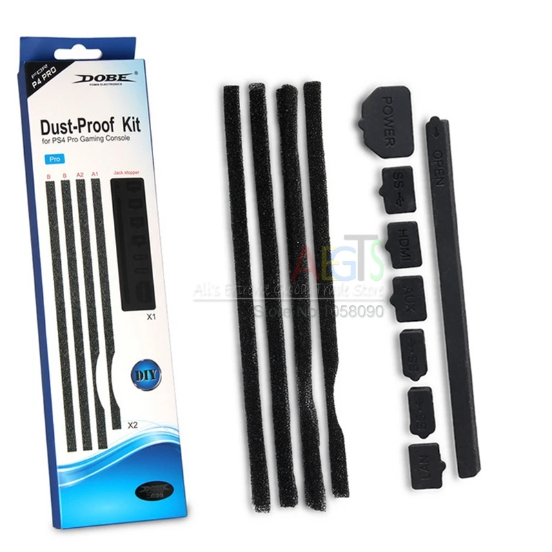 

2017 Newest DIY Dust-Proof Kit Dust Prevent Cover Jack Stopper Pack Dustproof Kit For PlayStation 4 Pro PS4 Pro Gaming Console