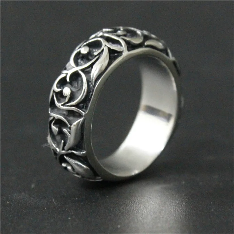 1pc New Arrival Unisex Band Flower Ring 316L Stainless Steel Fashion