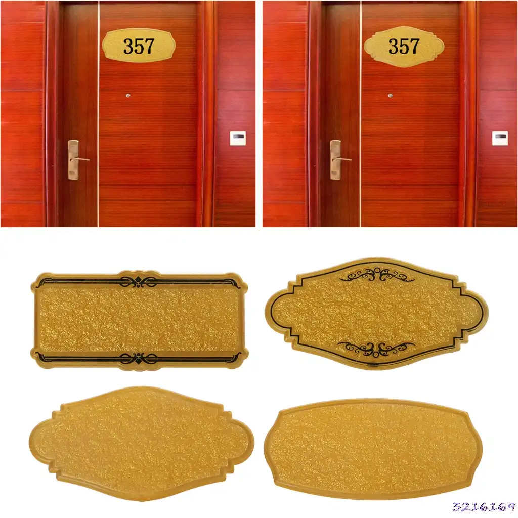 Self Adhesive 3 To 4 Numbers Customized Hotel Door Plate Room Number Signs Diy