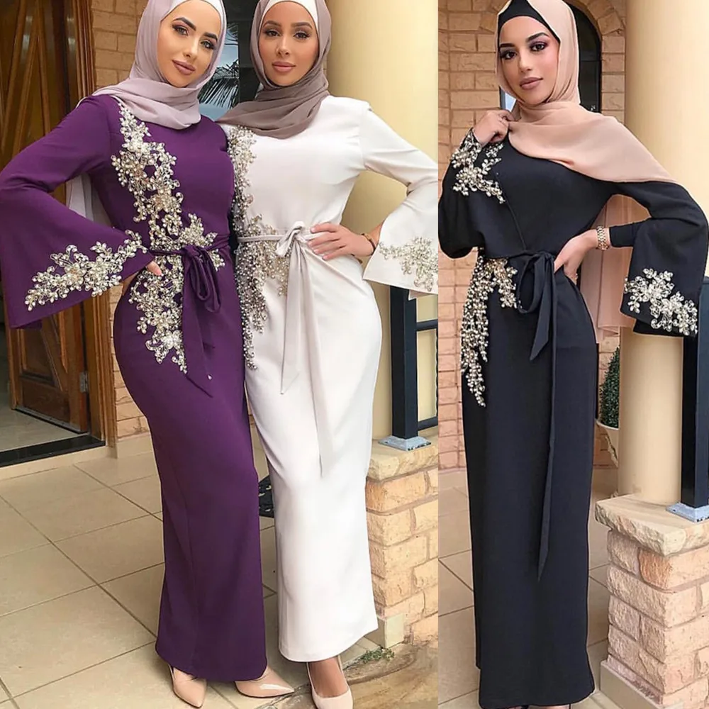 Элегантное мусульманское платье с вышивкой abaya Vestidos кардиган-кимоно свободные длинные халаты Jubah Ближний Восток Eid Рамадан исламский