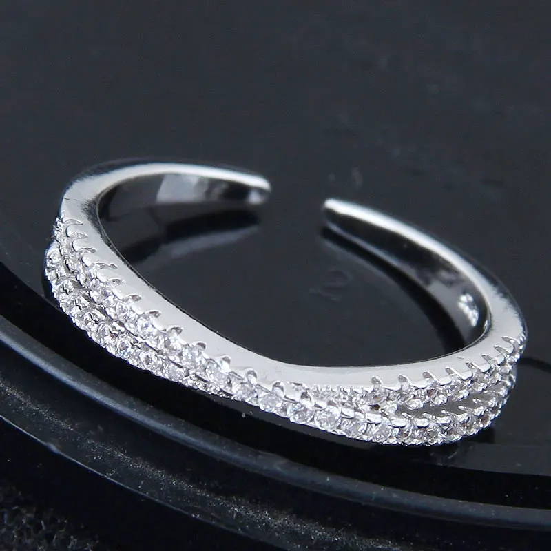 

Korean Fashion Women Party Jewelry Personality Zircon Open Rings
