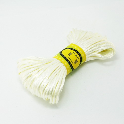 20M Solid Chinese Knot Cord Rattail Silk Satin Braided String For DIY Bracelet Rope Jewelry Making Beading Braided Threads