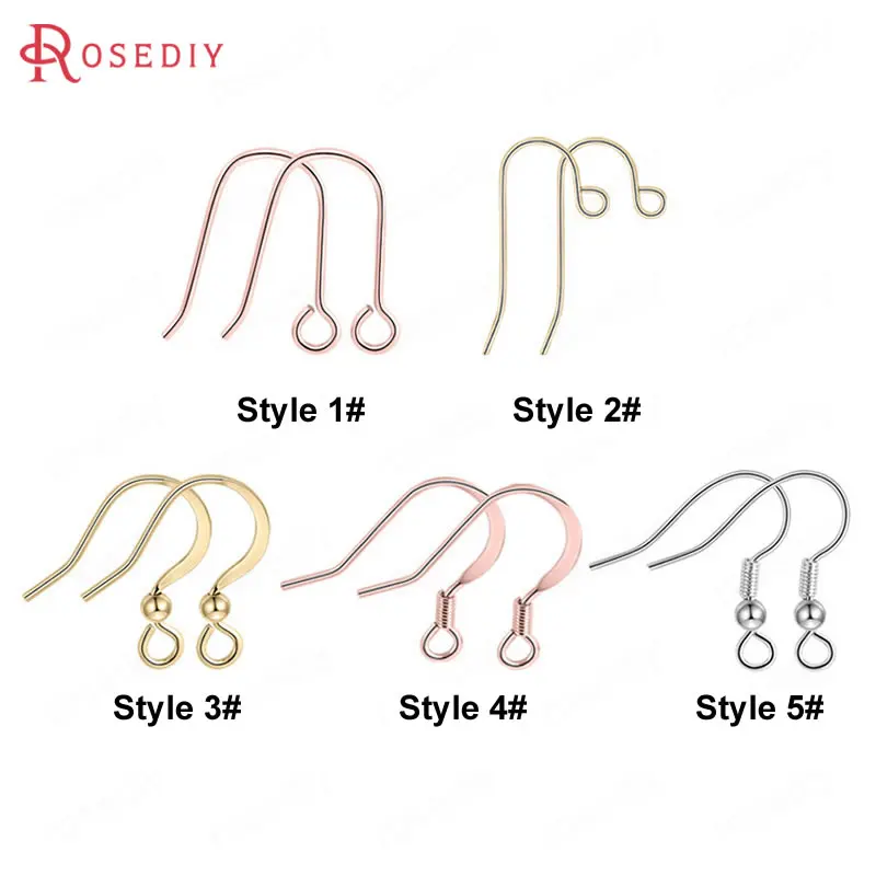 

20PCS 16-17MM 18K Gold Color Imitation Rhodium Color Brass Earring Hook Diy Jewelry Findings Earrings Accessories Wholesale