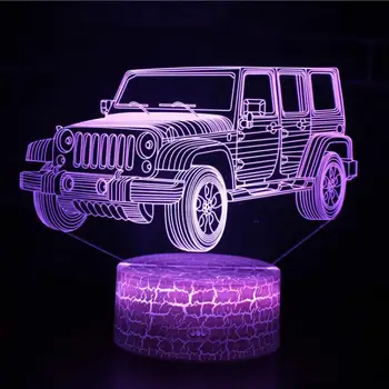 

Car series 3D Night Light RGB Changeable LED 3d Light DC 5V USB Decorative Table Lamp Get a free remote control