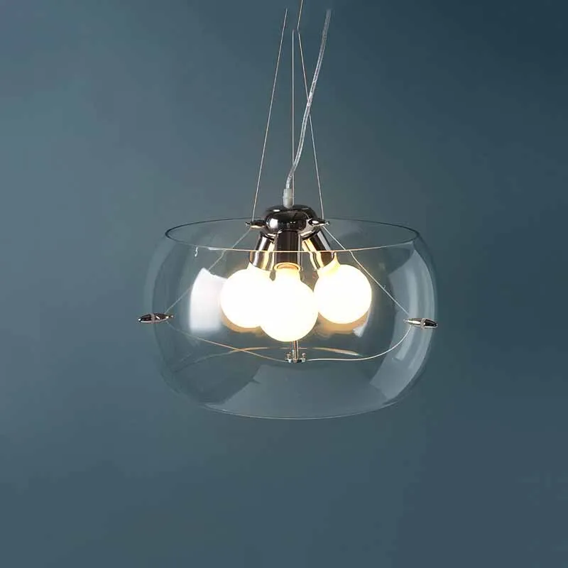 Modern Glass Pendant Light  Contemporary Clear Glass Shade 3 Lights LED Pendant Lamp Dining Room Hanging Decorative Pendant Light(6)