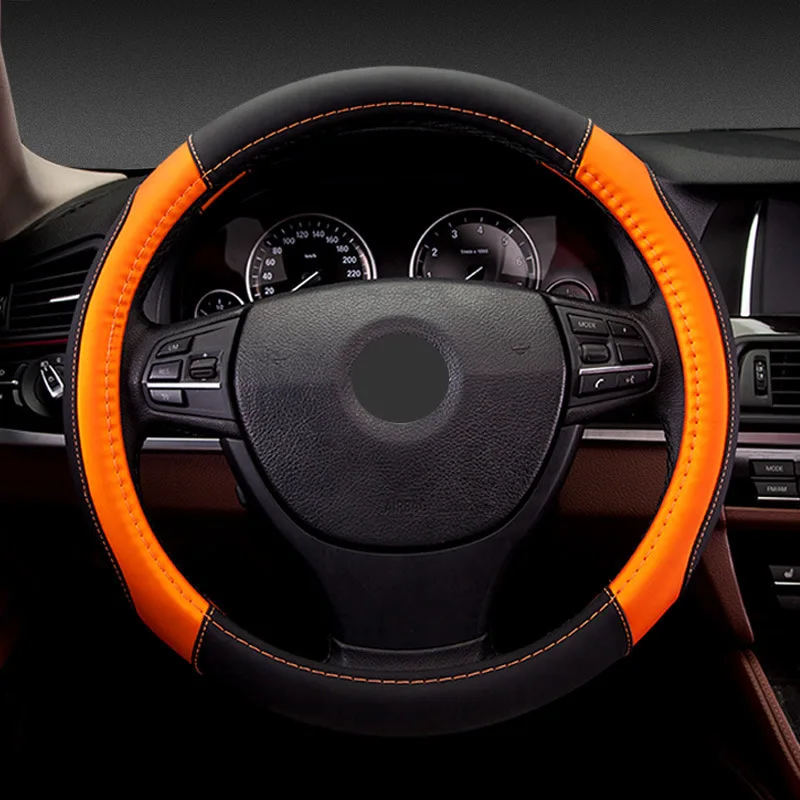 

KKYSYELVA New high-grade environmental protection gloves Four seasons universal bright leather anti-skid steering wheel cover