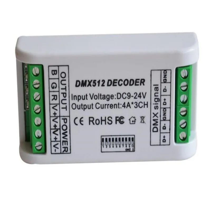 1 шт. Новая легкая 3CH BAN DMX контроллер 3ch DMX512 RGB декодер и Светодиодный драйвер для
