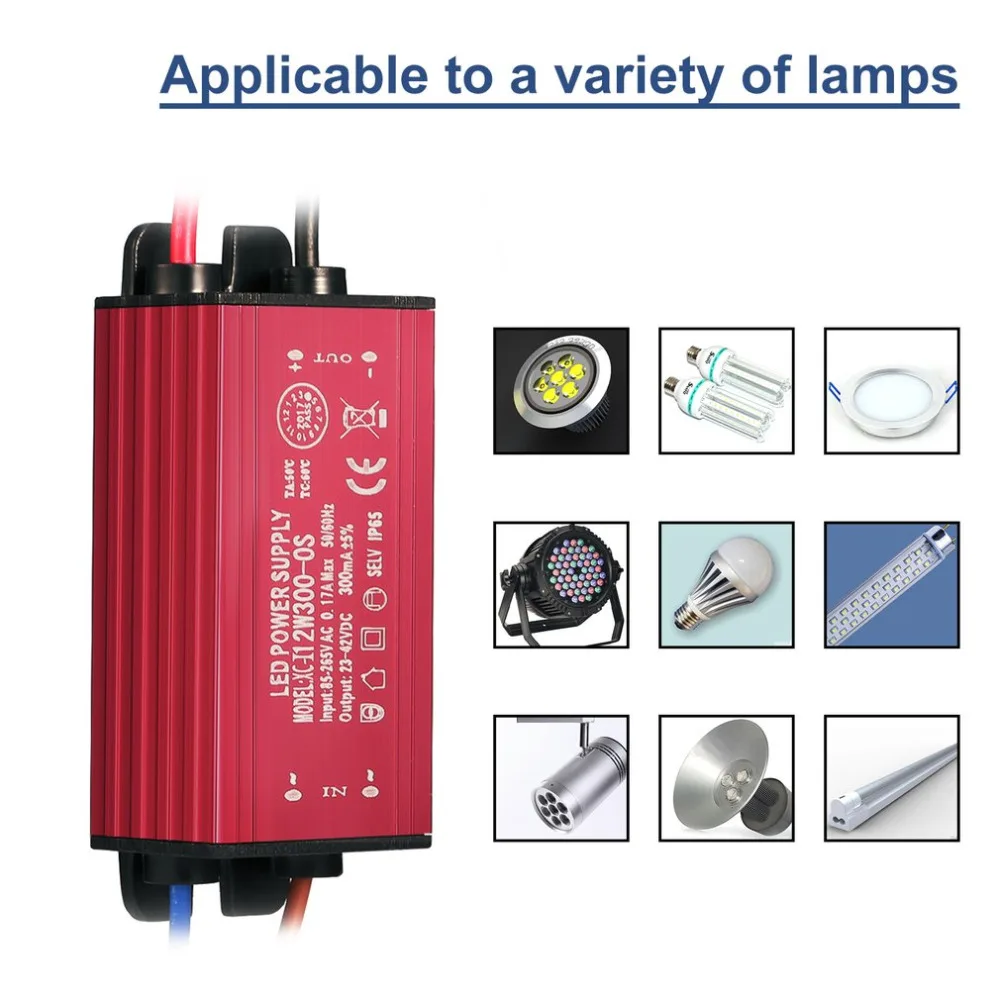Водонепроницаемый IP65 Светодиодный источник питания светодиодный s драйвер 10 Вт 20 Вт 30 Вт 50 Вт 60 Вт 70 Вт 80 Вт освещение постоянный ток 85-265 В переменного тока до 23-36 В постоянного тока