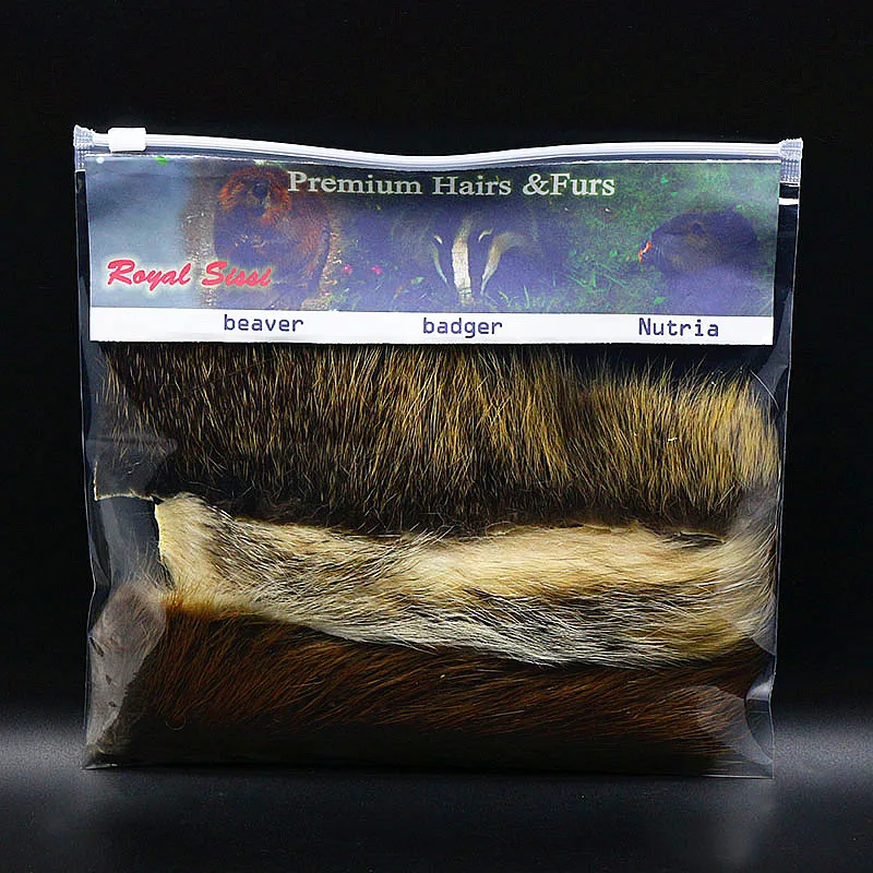 Prime long hairy skin furs комбо завязывание волос и меха Nutria& Beaver& badger Волосы на теле для стримера крылья и морской узор